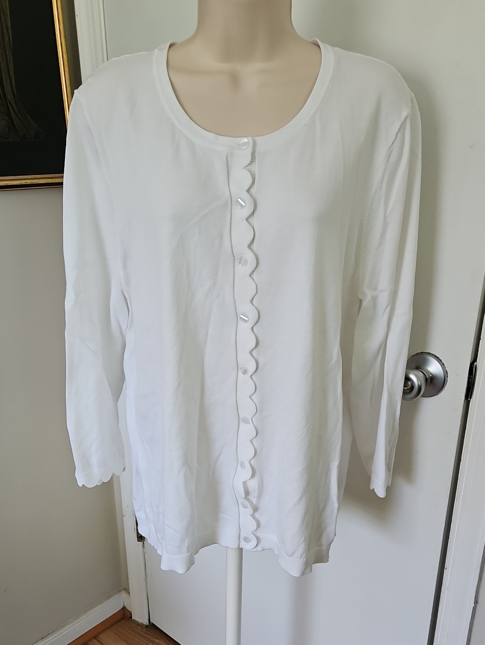 Talbots Charming Cardigan Scallop Edge Cardigan Size XL